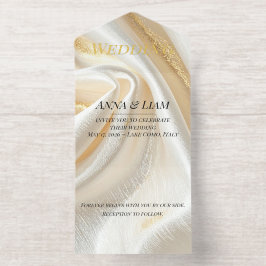 Luxury Gold Minimalist IFoil All in One Invitation