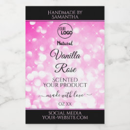 Luxury Preto Cor-de-rosa Brilhante Etiquetas de pr