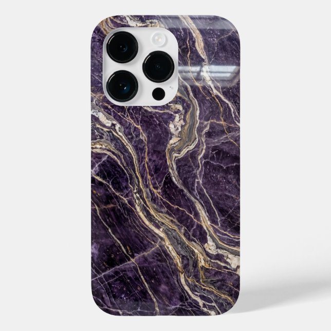 Luxury Purple and Gold Marble iPhone Case (Verso)
