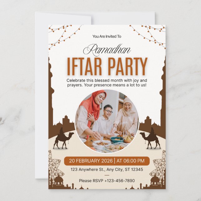 Luxury Ramadan Iftar Invitation | Elegant Islamic  (Frente)