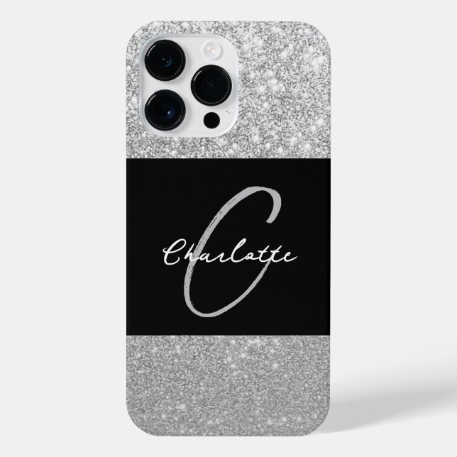 Luxury Sparkle Silver Glitter Name (Verso)