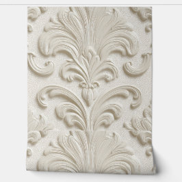 Luxury Vintage Minimal Elegant Damask Ivory Cream