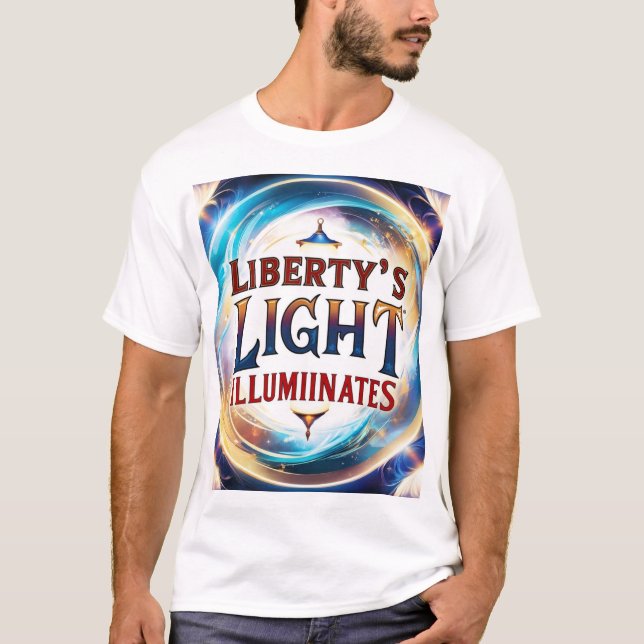 "Luz da Liberdade Ilumina" Design de camiseta (Frente)