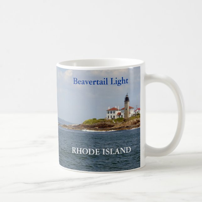 Luz de Beavertail, Rhode - caneca da ilha (Direita)