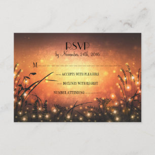 luz do jardim soltar cartões RSVP de casamento