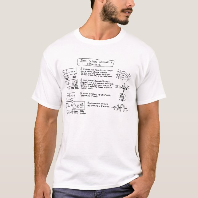 LUZ do t-shirt das equações de Maxwell (Frente)