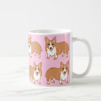 Luz do teste padrão do Corgi - caneca cor-de-rosa