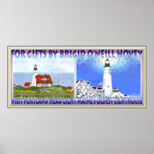 Luz principal de Portland, poster de viagens para