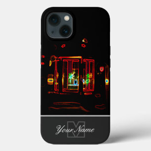 Luz romântica de velas neon-Pop-Art com Monograma