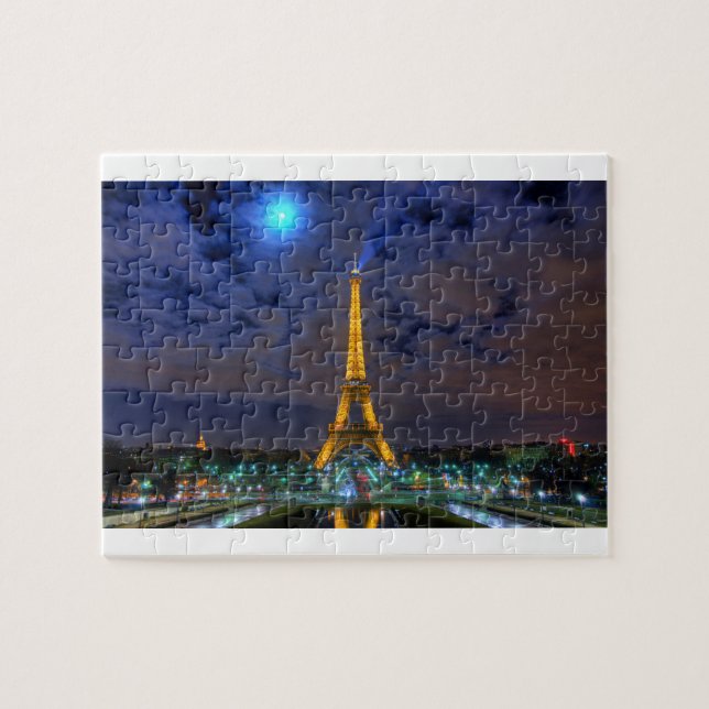 Luz sobre o quebra-cabeça da Torre Eiffel (Horizontal)