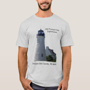 Luz velha da camisa do farol da ilha de Presque