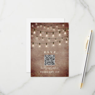 Luzes Antigas Tijolo Casamento QR RSVP