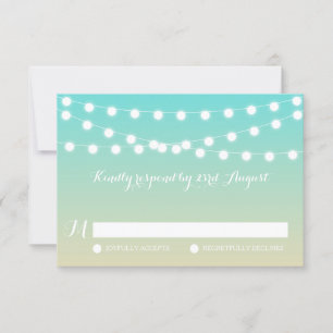 Luzes brancas de fada Cartão RSVP de Casamento d