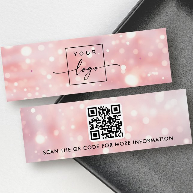 Luzes brilhantes cor-de-rosa com fenda (Pink bokeh glitter lights earring display card)