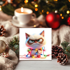 Luzes Brilhantes de Feriado, Cartão de Humor Felin