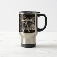 Luzes, câmera, caneca de viagem do tema do filme