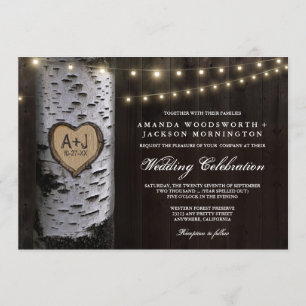 Luzes + Convites para Casamento em Árvore de Nasc