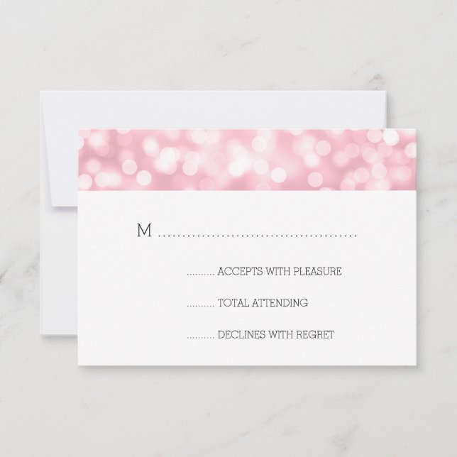 Luzes cor-de-rosa Rosa Blush RSVP Casamento (Frente)