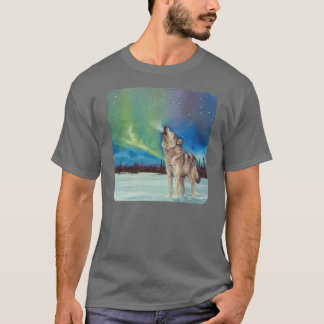 Luzes da dança que urram a camiseta do lobo