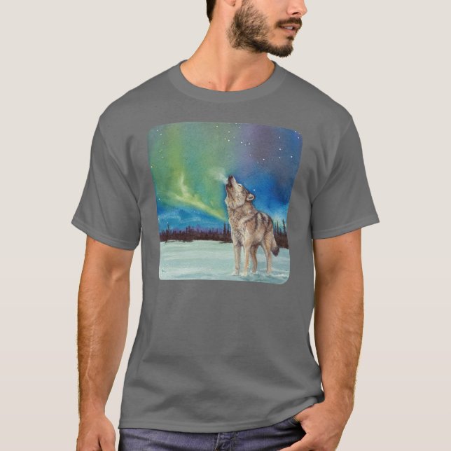 Luzes da dança que urram a camiseta do lobo (Frente)