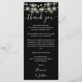 Luzes de Agradecimento de Casamento Cartão de Mesa