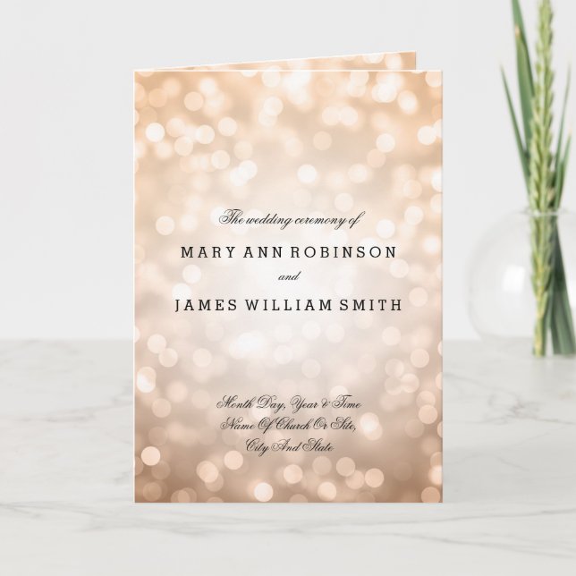 Luzes de brilho de cobre do Programa Casamento (Frente)