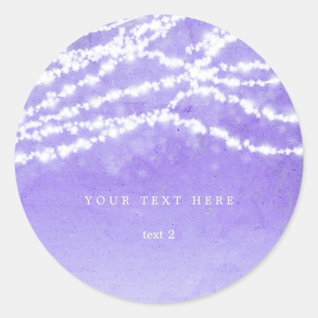 Luzes de Corda Celestiais Adesivos Rústicos Roxos (Frente)