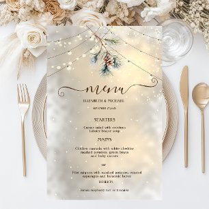Luzes de Corda com Pinhas para Casamento de Invern