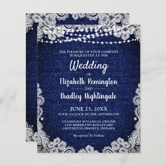 Luzes de Corda de Arrasto de Denim (Frente/Verso)