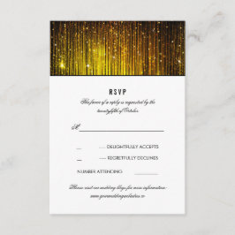 Luzes de Corda de Casamento Preto e Dourado RSVP