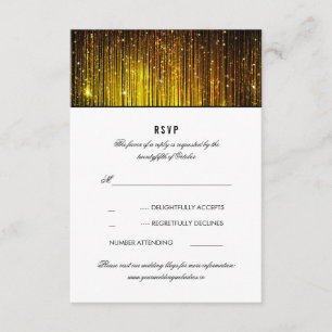 Luzes de Corda de Casamento Preto e Dourado RSVP