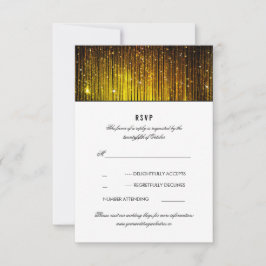 Luzes de Corda de Casamento Preto e Dourado RSVP