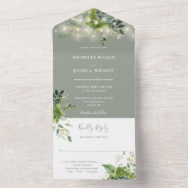 Luzes de Corda de Verdura Verde-Salvia Casamento