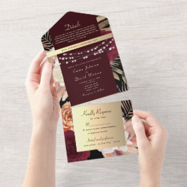 Luzes de Corda Dourado Preto Borgonha Casamento Tu