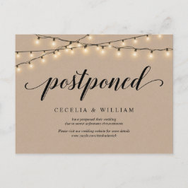 Luzes De Corda, Kraft, Convite De Casamento Adiado