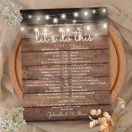 Luzes de Corda Rústicas Cronograma de Casamento