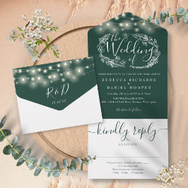 Luzes de Corda Verde Esmeralda para Casamento com