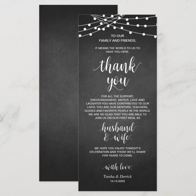 Luzes de Cordas Russas, Cartões de agradecimentos  (Frente/Verso)