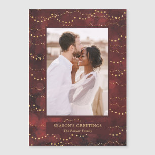 Luzes de Fada Douradas - Cartão Magnético de Fotog