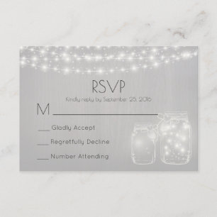 Luzes De Fada E RSVP De Casamento Russo Mason Jars