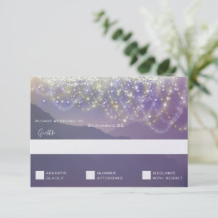 Luzes De Fada Violeta Casamento Roxo Convite