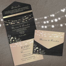 Luzes de Fadas Pretas e Douradas para Casamento
