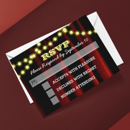 Luzes de filme Bar amarelo Mitzvah RSVP Card