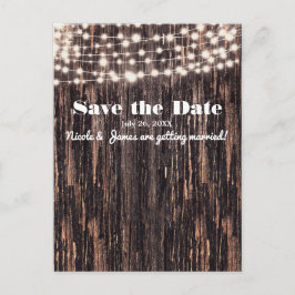 Luzes de Madeira de Casca Rústica e Cordão Convite