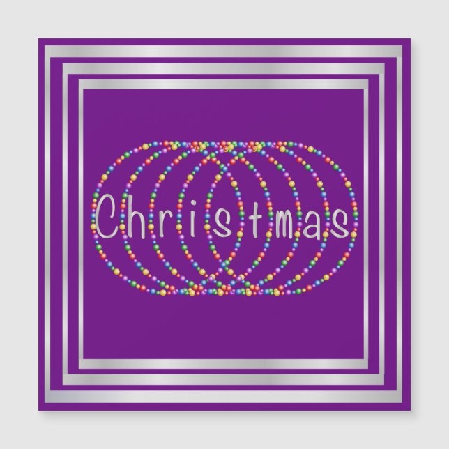 Luzes de Natal Design em roxo com prata (Frente)