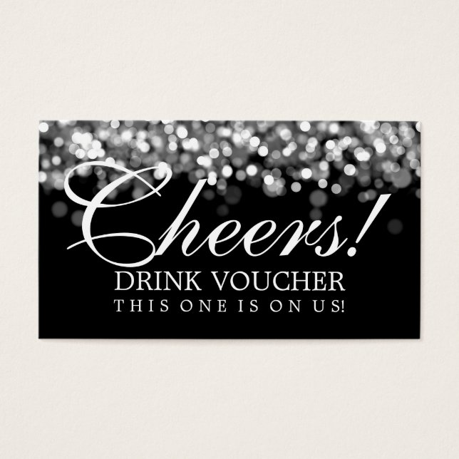 Luzes de Prata de Voucher Bebidas Elegantes (Frente)