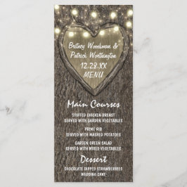 Luzes de string + Cartões de menu de Latido de árv