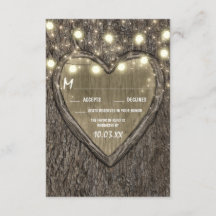 Luzes de String + Cartões RSVP de Casamento de Lat