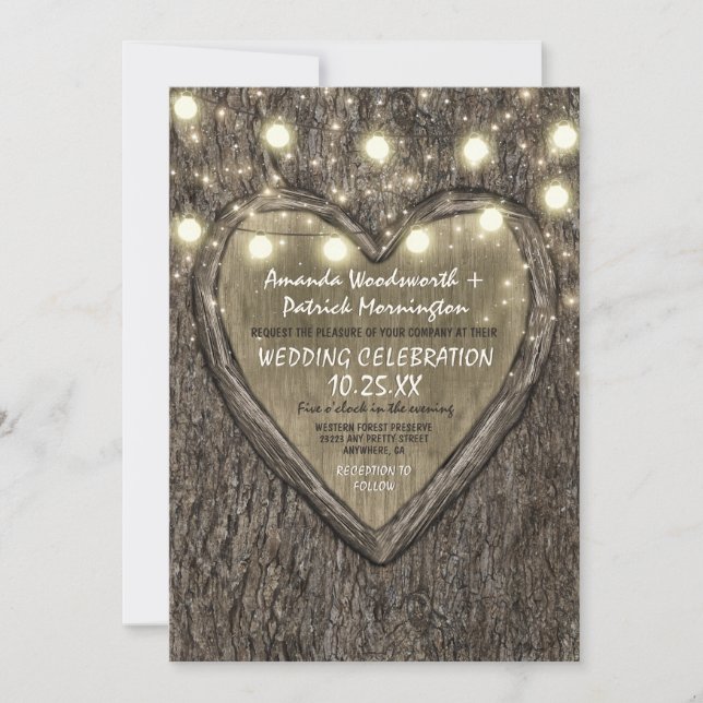 Luzes de String + Convites para Casamento de Latid (Frente)