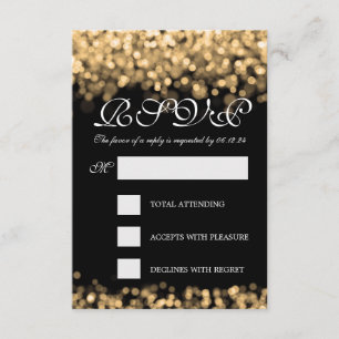 Luzes Douradas de RSVP de Casamento Elegante